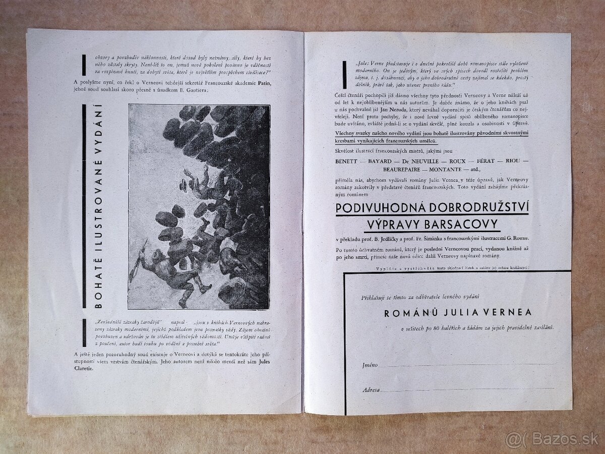 Knihy Jules Verne, katalógy, lexikóny, reklamné letáky...1. - 8