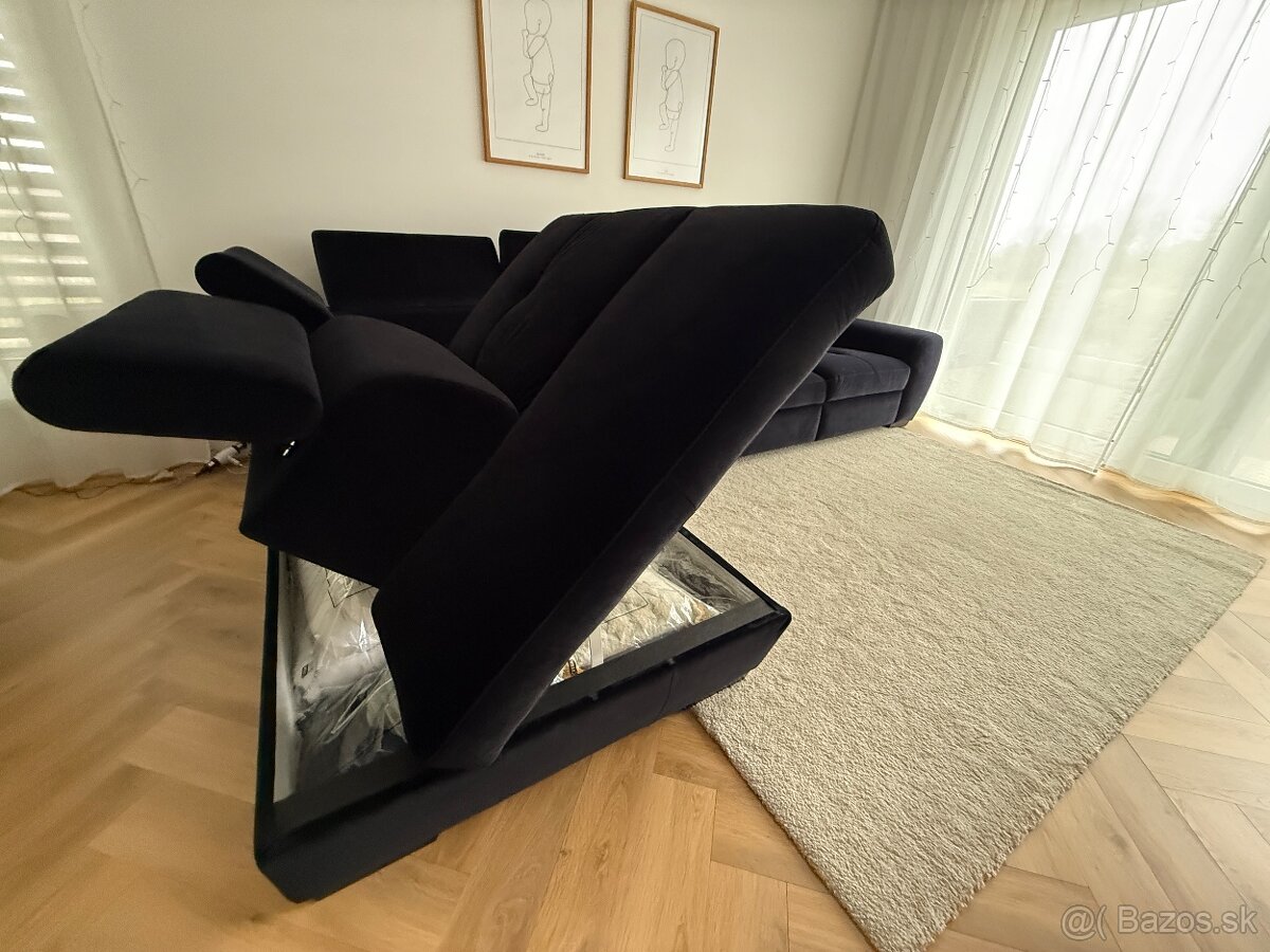 Pohodlný gauč 345x210 cm elektricky s odkladacím priestorom - 8
