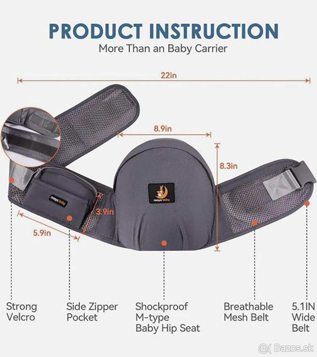 Ergonomické detské nosítko ROOYA BABY - 8