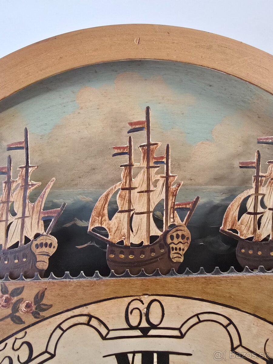 Starožitné nástenné drevene hodiny... - 8