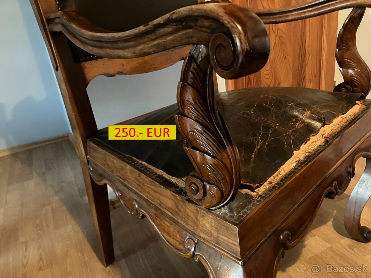Vyrezávané 120 ročné kreslo - 8
