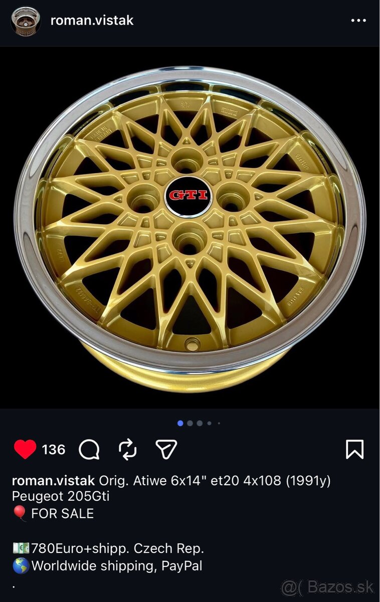 Eurostyle disky - 205 Gti r14 4x108 - 8