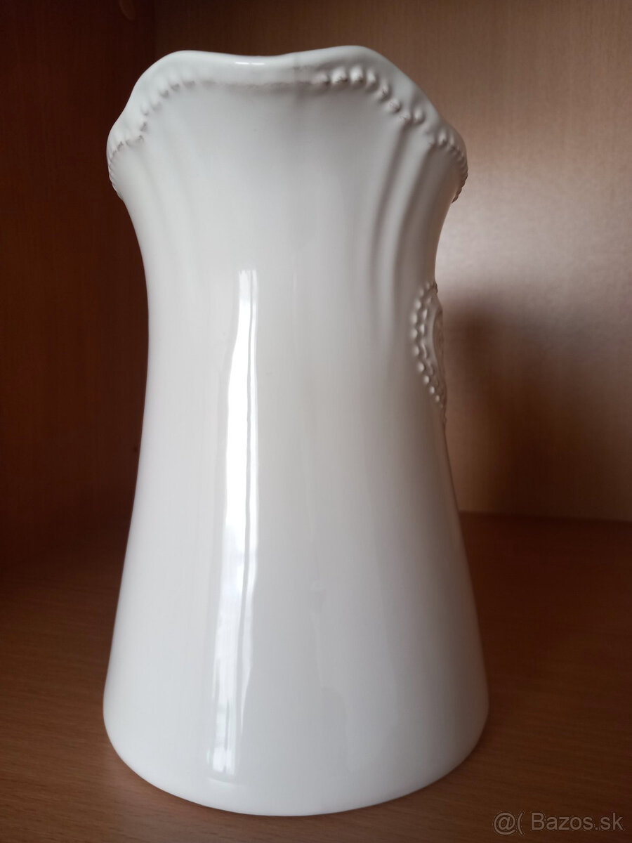 Starší keramický-kameninový džbán so srdiečkom 19x18,5 cm - 8