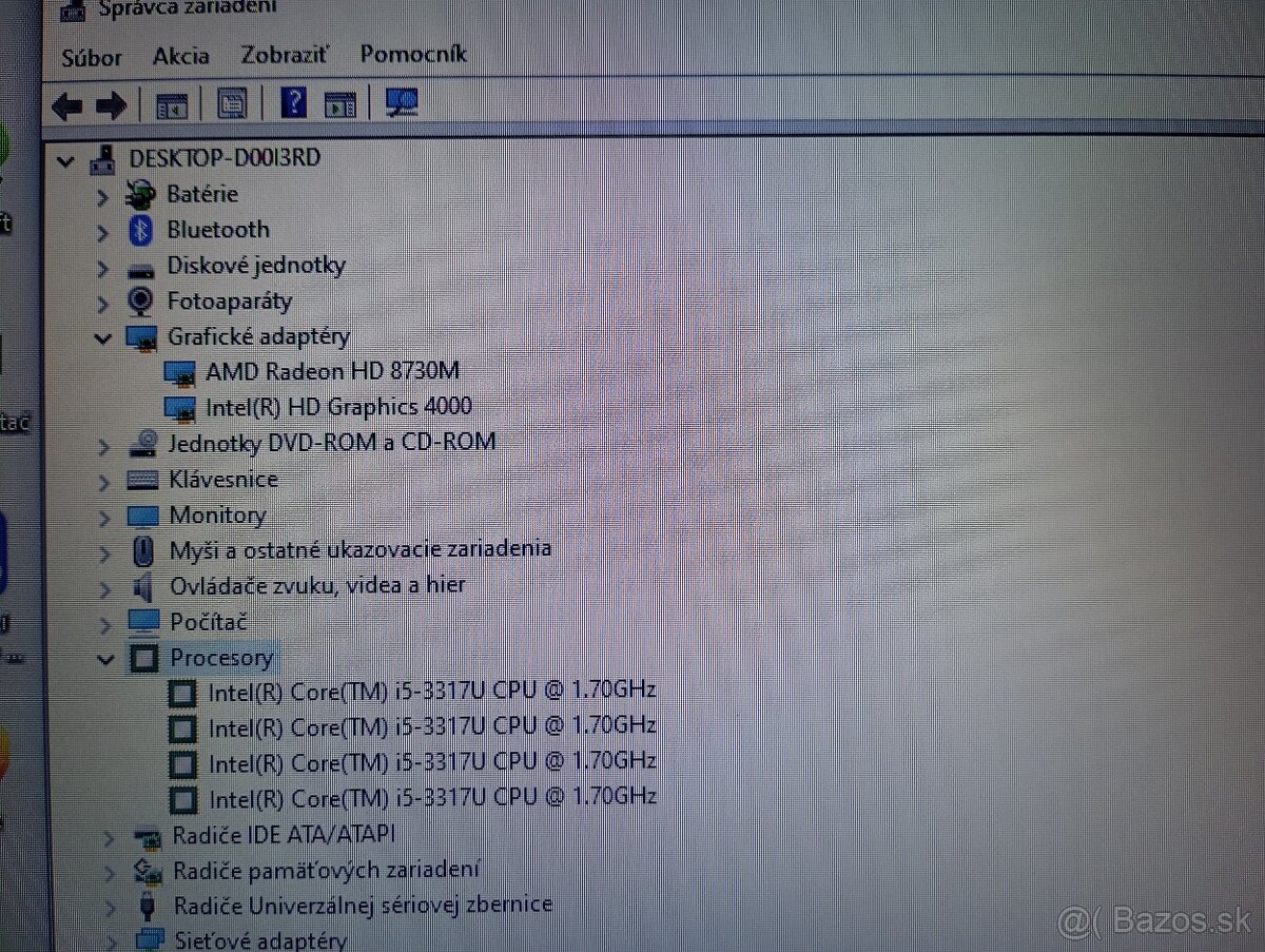 veľký 17" ntb DELL / Intel core i5 / 8gb ram / 500gb ssd - 8