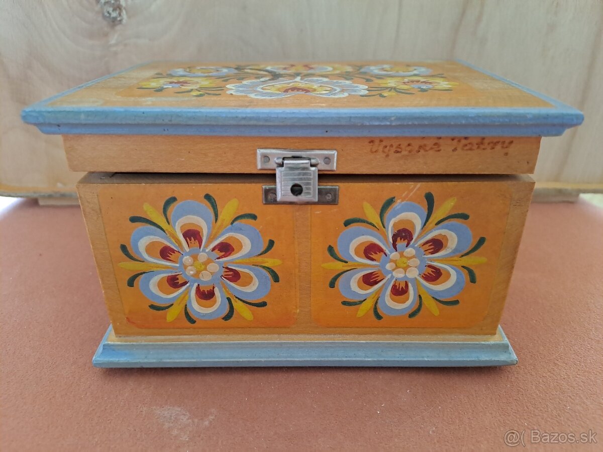 Dřevěné šperkovnice/krabička s folklórními vzory - 8