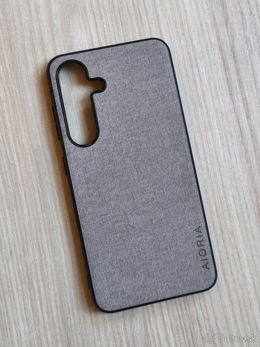 Luxusný slim textilný kryt na Samsung S24 - Šedý látkový NEW - 8