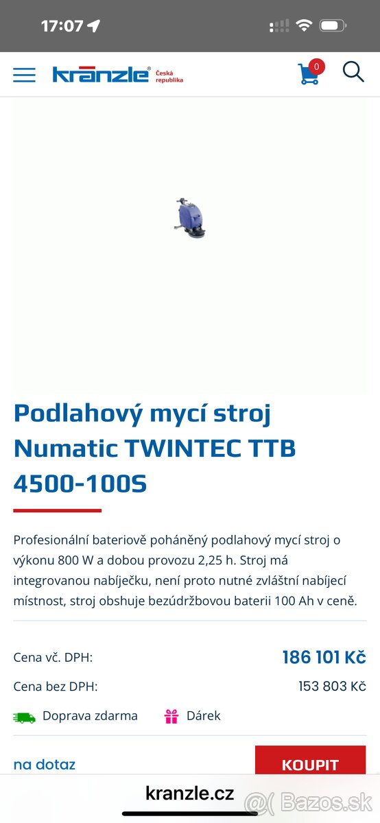 Predam profesionálny Podlahový umyvaci,Cistiaci stroj Numati - 8