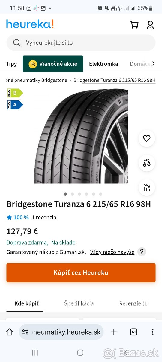 4ks NOVÉ 215/65r16 98H BRIDGESTONE, DOT2024 - 8