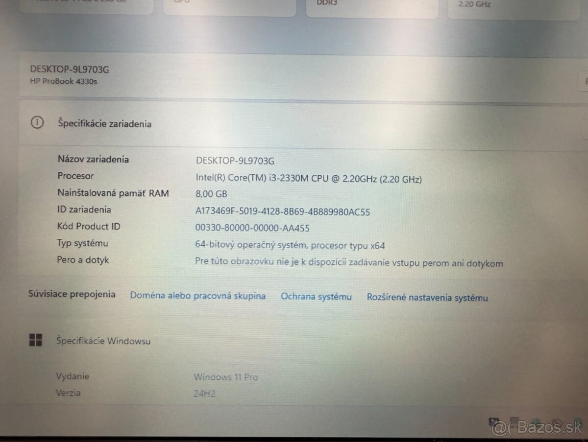 Notebook HP ProBook 4330s, i3 , SSD 256 GB, 8 GB RAM, Win 11 - 8