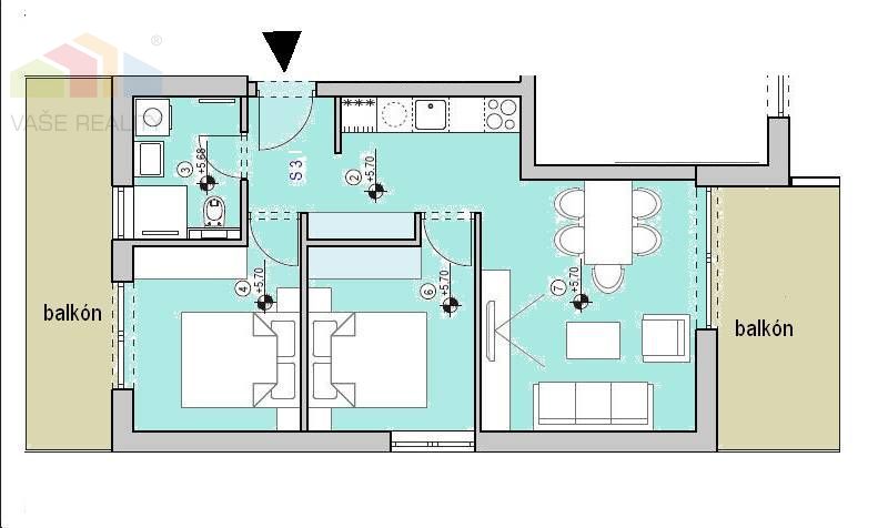 NOVOSTAVBA Dvojizbový byt 59 m2 s výhľadom na more ZADAR, - 8