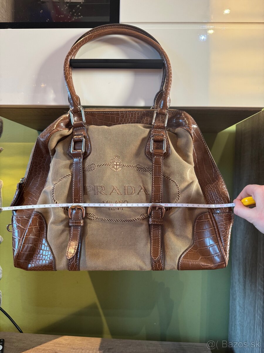 Prada vintage bowling cloth handbag kabelka - 8