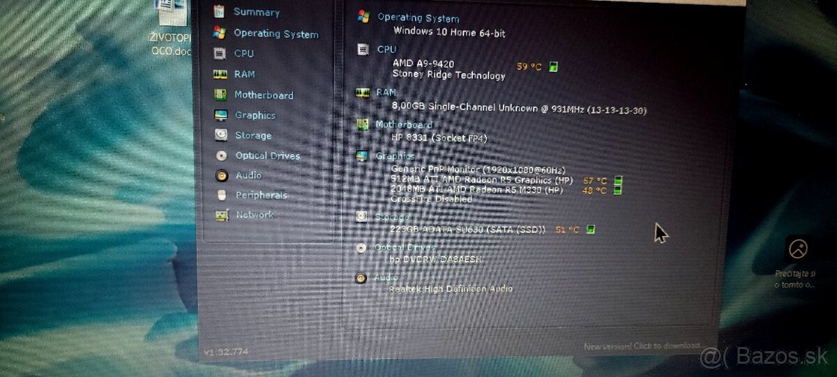 Predám Notebook HP - 8