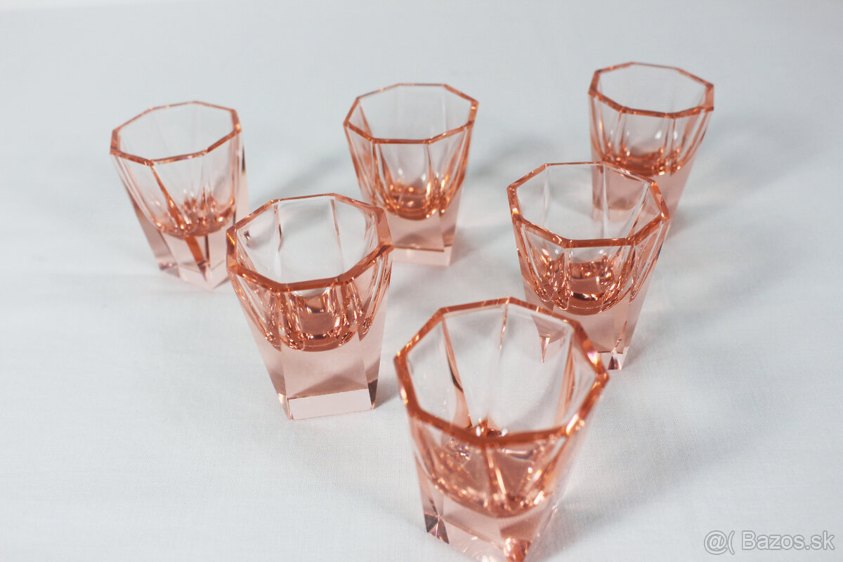 art deco likérová súprava Moser 1 - 8