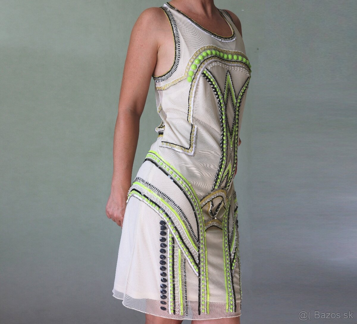 Nové smotanové šaty s korálikmi Miss Selfridge veľ.44 - 8