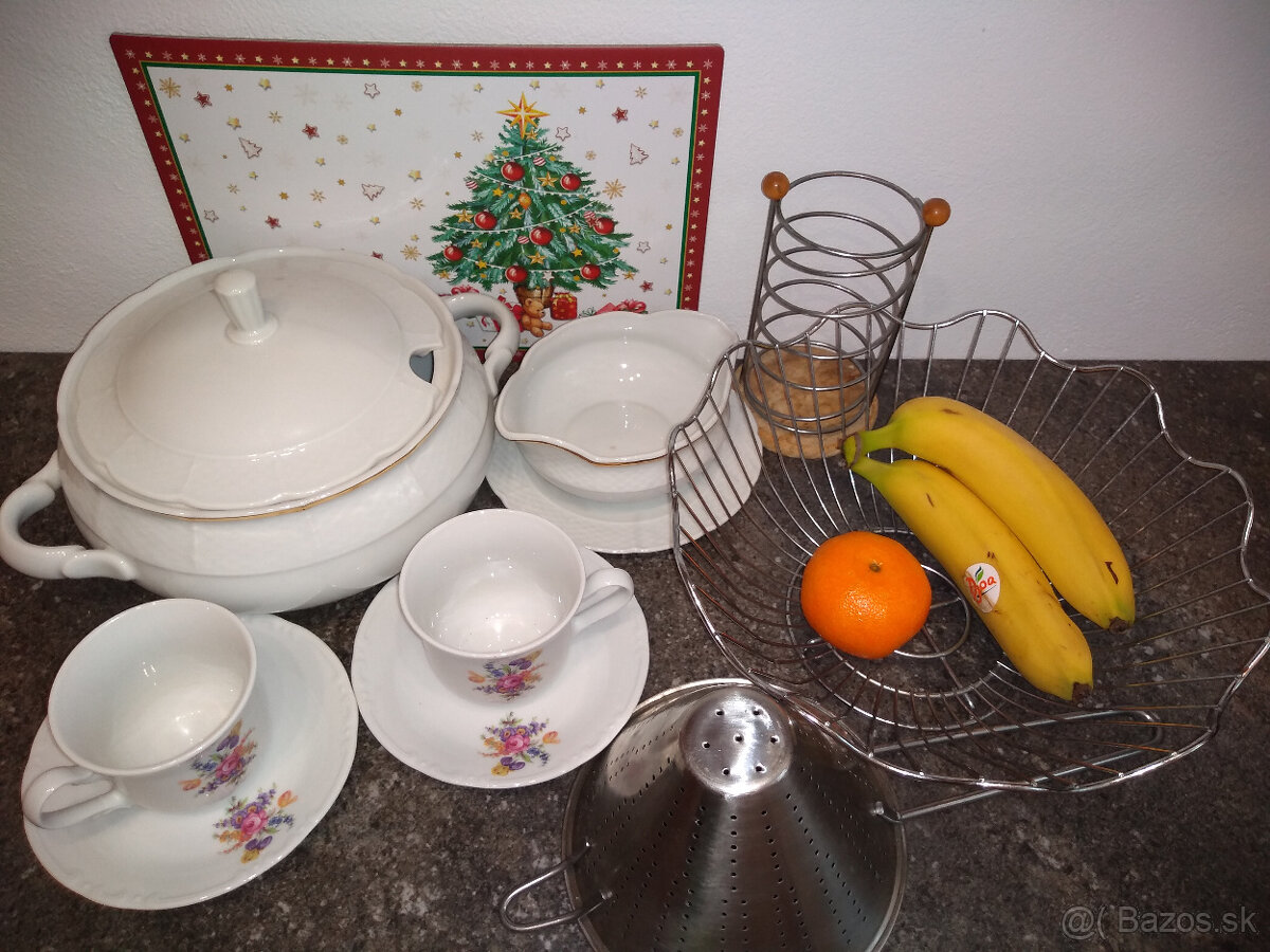 polievk.misa,šálky,nerez misa,sito,stojan na príbory - 8
