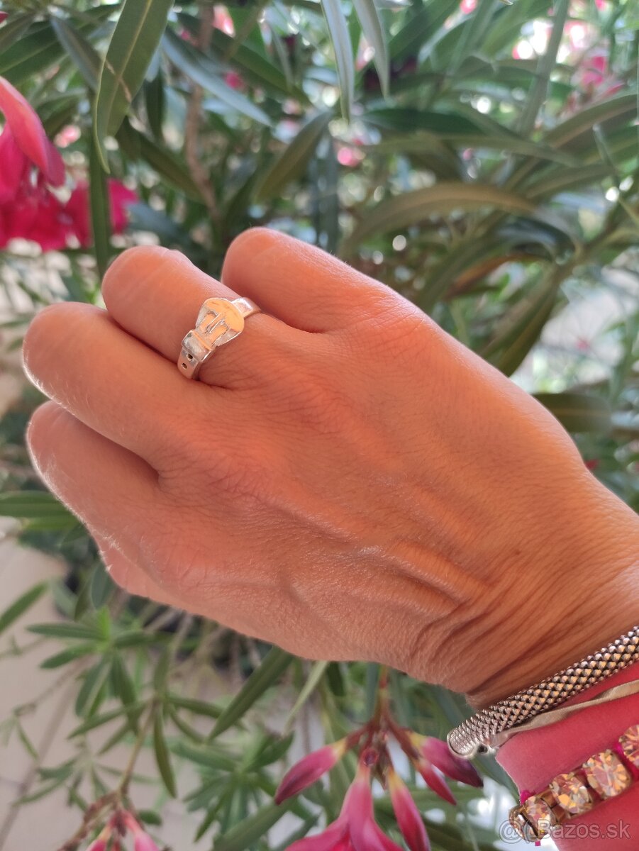 Strieborný prsteň 925 opasok - 8