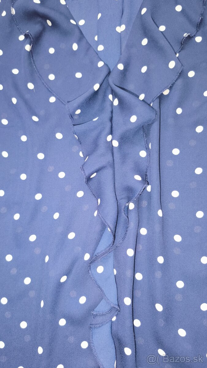 Tmavomodré bodkovaná blúzka - 8