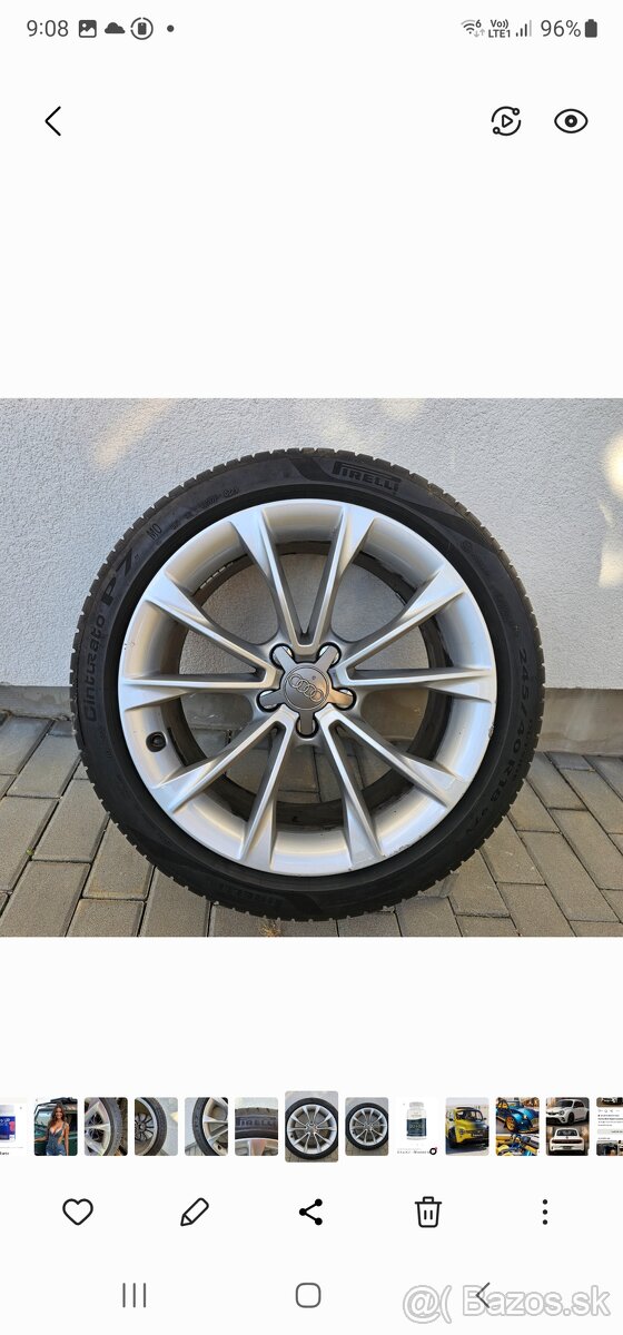 Hliníkové disky + pneu originál Audi A5 - 8