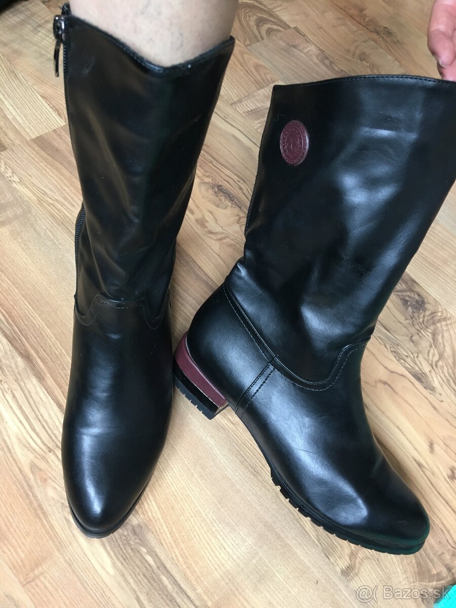 Predám čizmy čierne veľkosť 39-40 NOVE nenosene - 8
