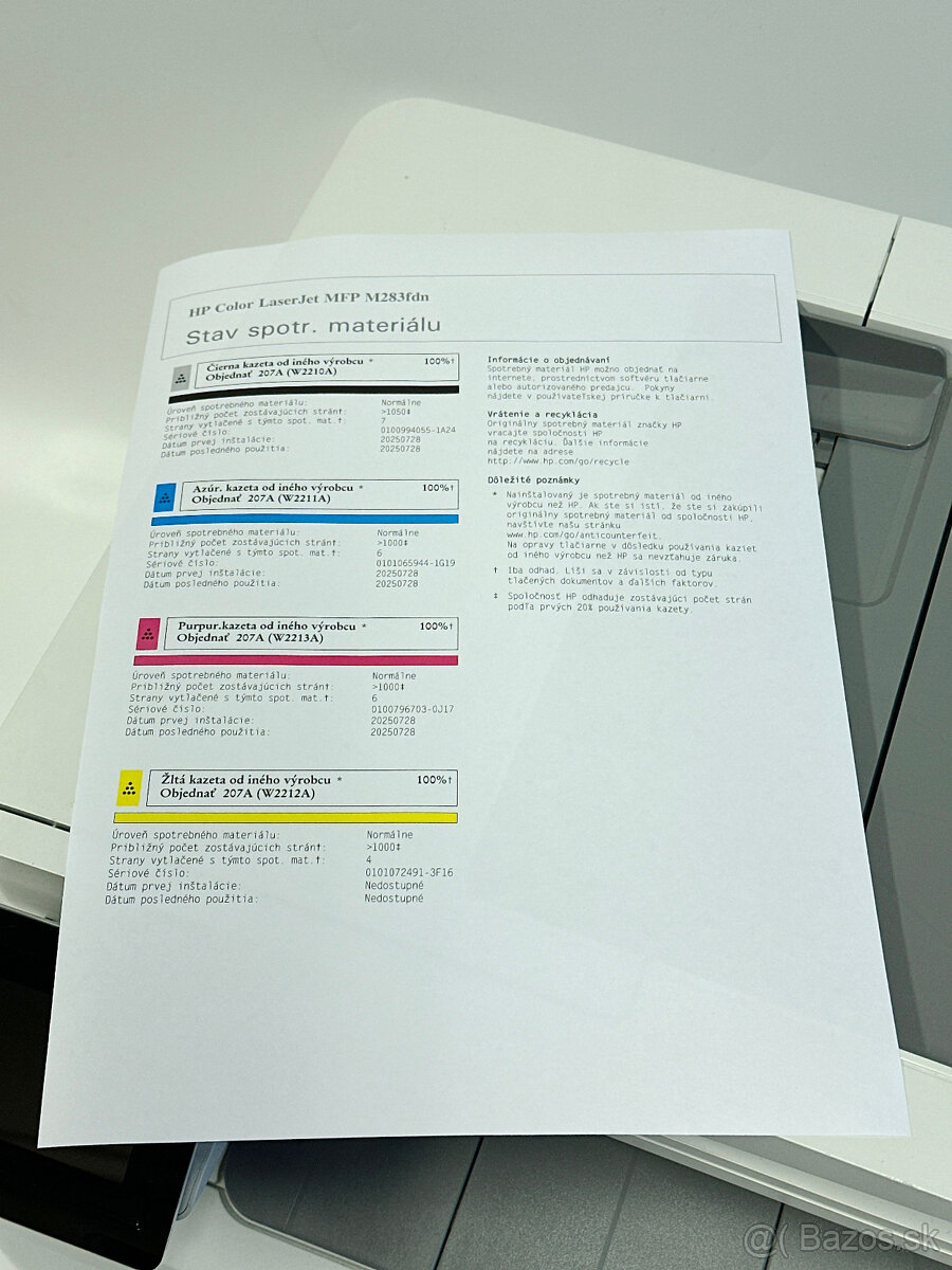 Multifunkčná tlačiareň HP Color LJ Pro M283fdn s tonermi - 8