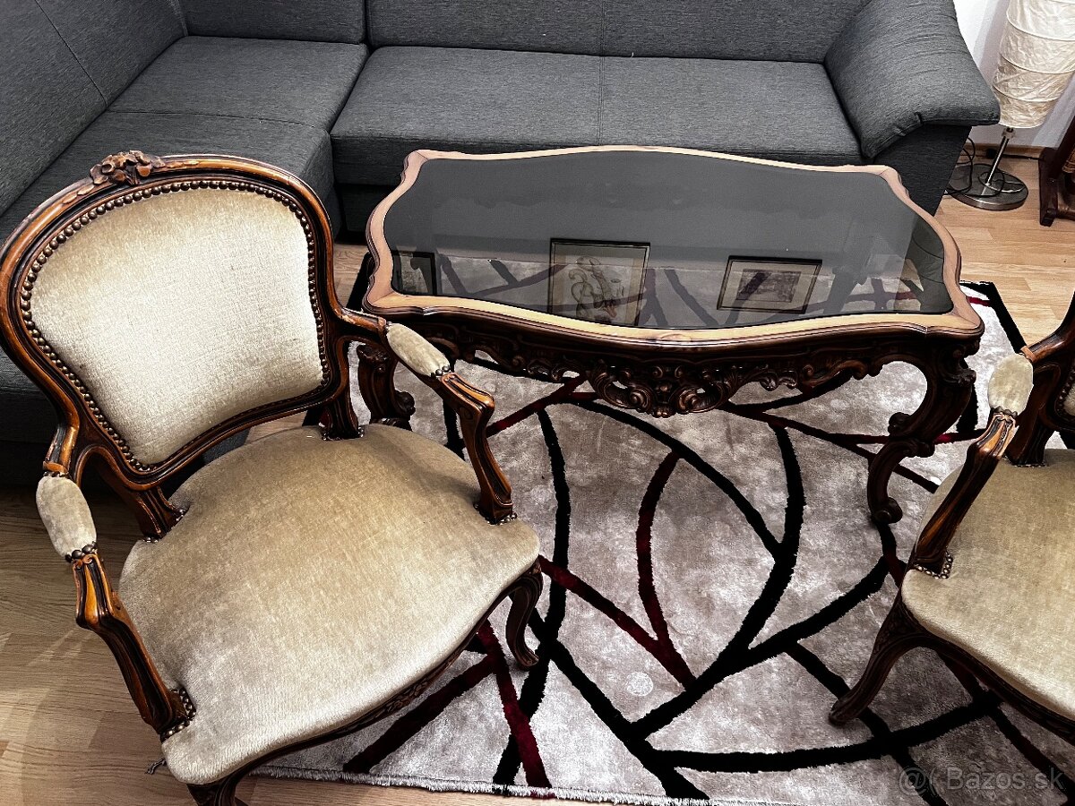 Starozitny stôl a stolicky - 8