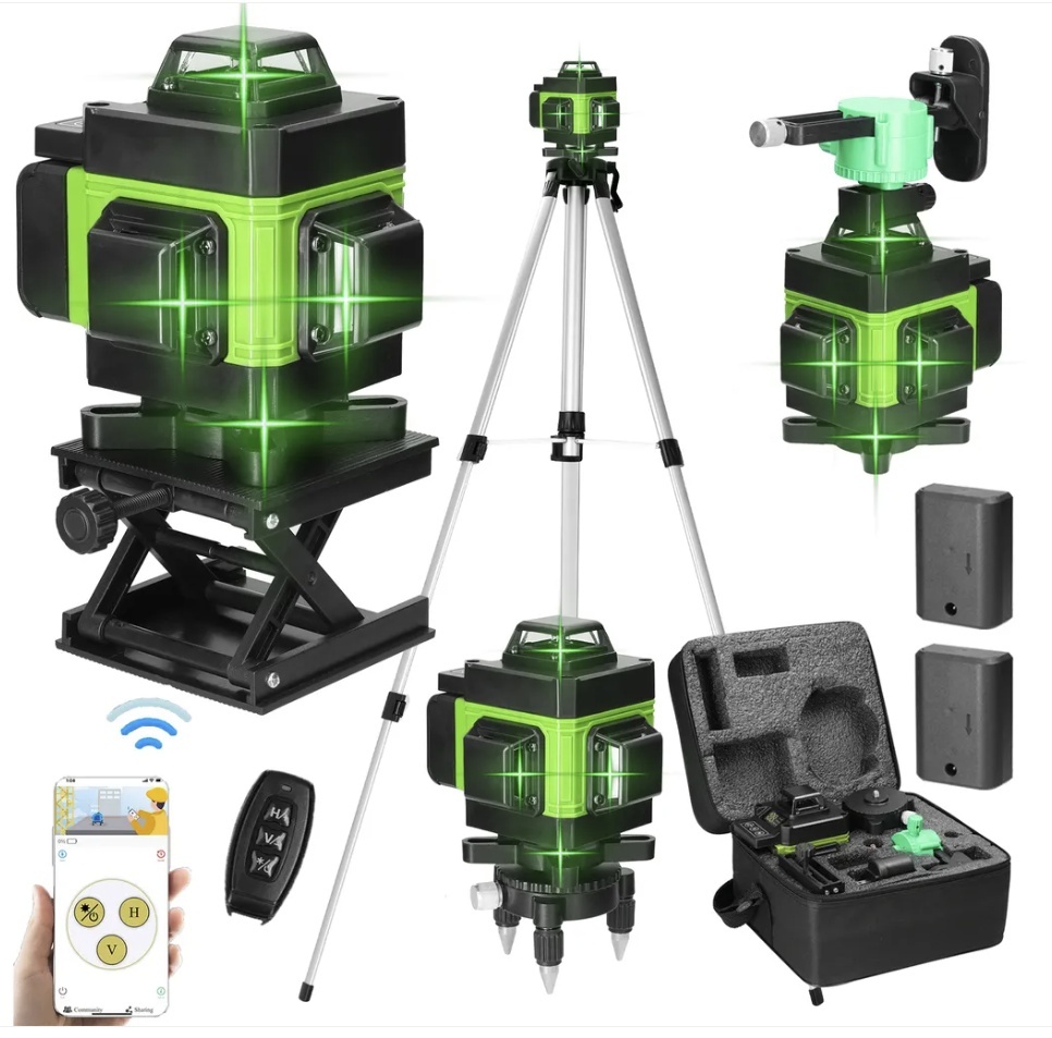 NIVELACNY LASER 4D 16 LINIOVY, STATIV,DVE BATÉRIE,360STUPNOV - 8