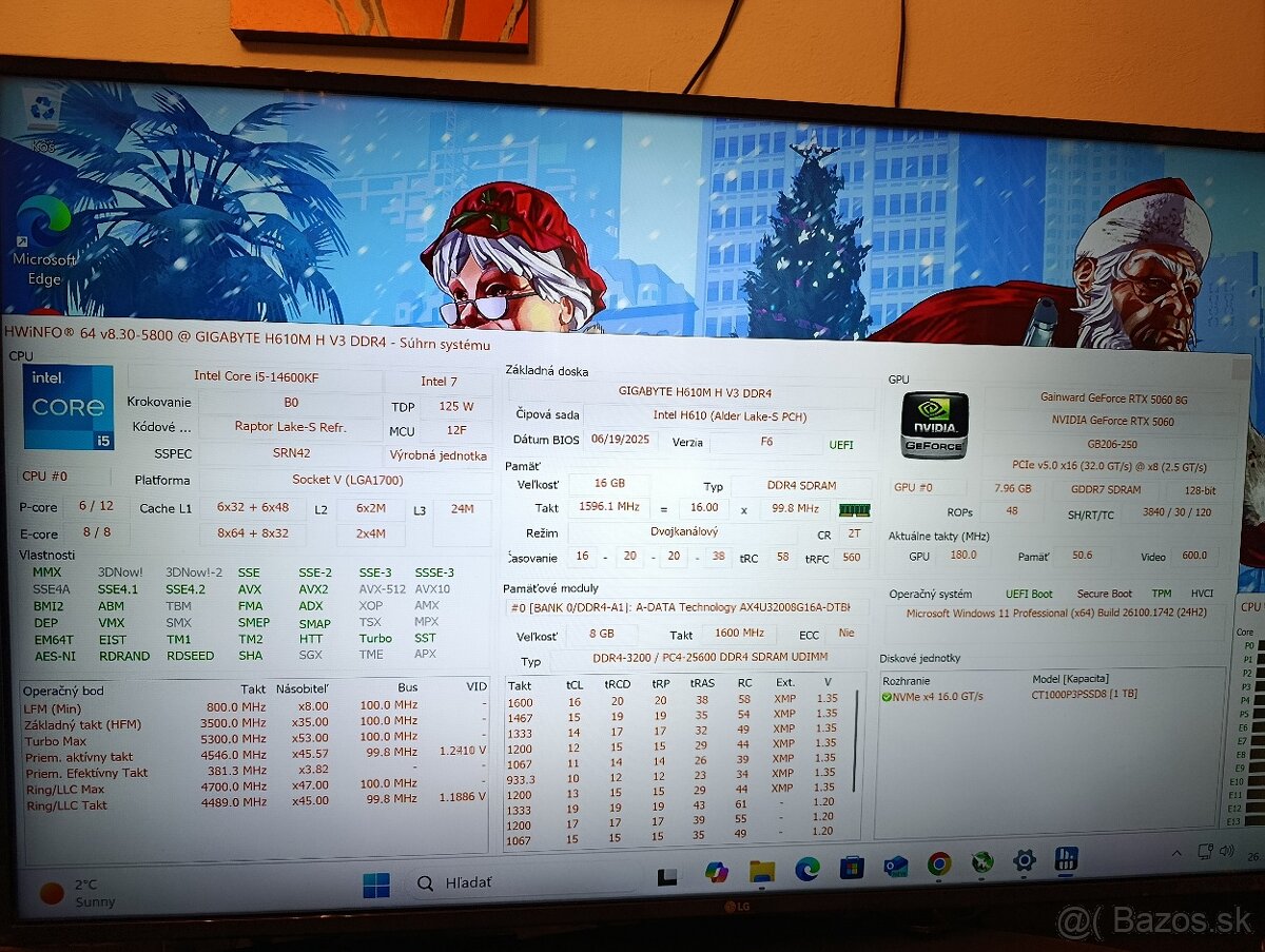 Herný PC Intel i5 14600kf + RTX 5060 - 8