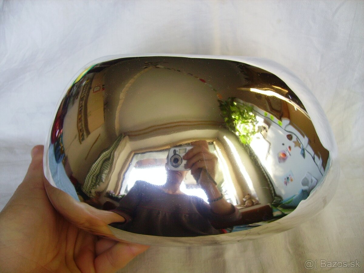 Strieborná keramická misa alebo kvetináč - 8