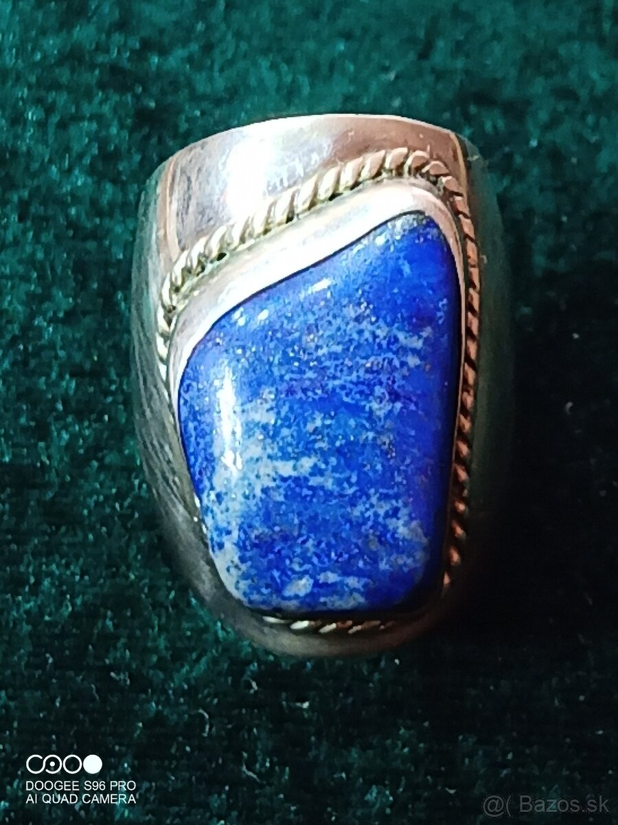 Strieborný prsteň s kameňom/Lapis/ - 8