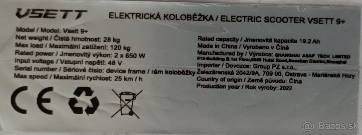 nová kolobežka VSETT 9+ - 8