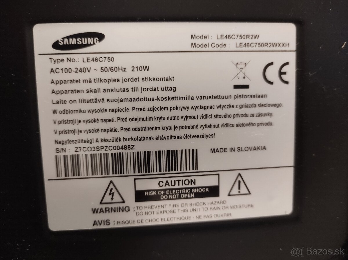 TV SAMSUNG LE46C750 46" Uhl.117cm 3D+okuliare - 8