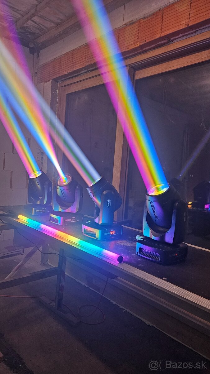 4ks 150W beam, naprogramovaná SHOW, wifi dmx - 8