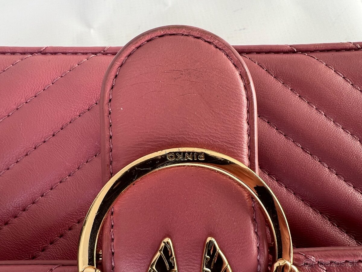 Pinko krasna kozena ruzova luxusna kabelka jedinecna farba - 8