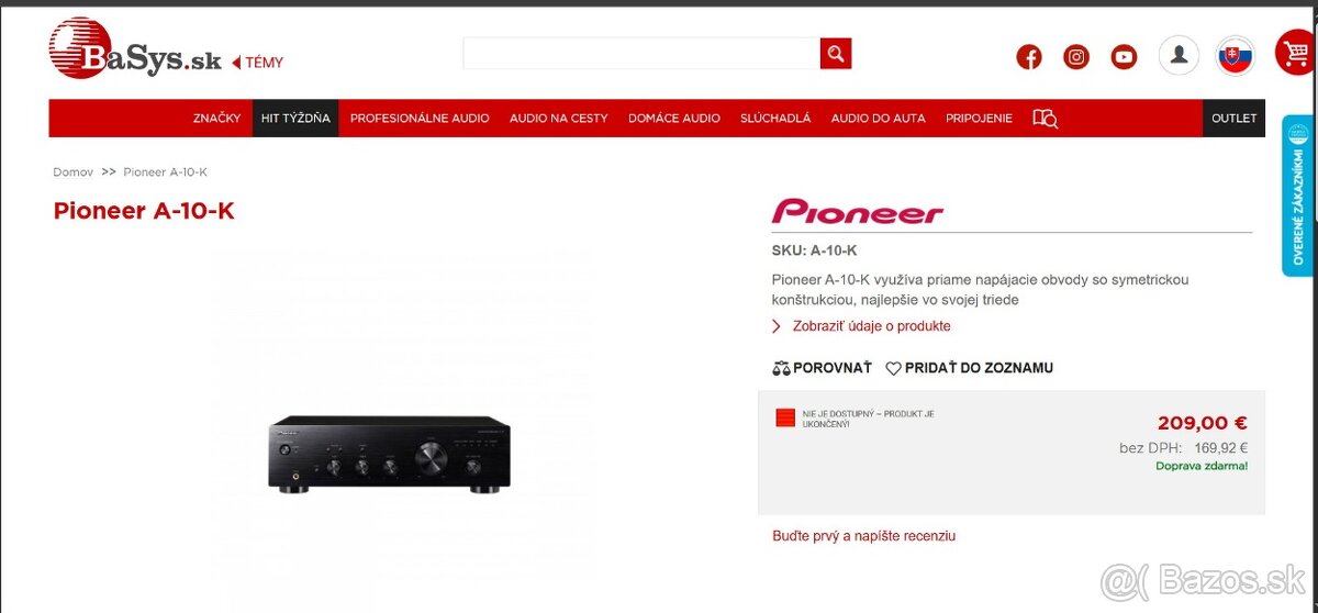 Stereo zosilňovač Pioneer A10 super stav - 8