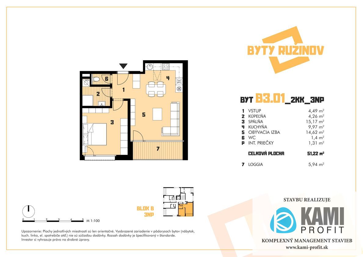 Novostavba v Ružinove - Mlynské Luhy 2 izbový byt s loggiou - 8