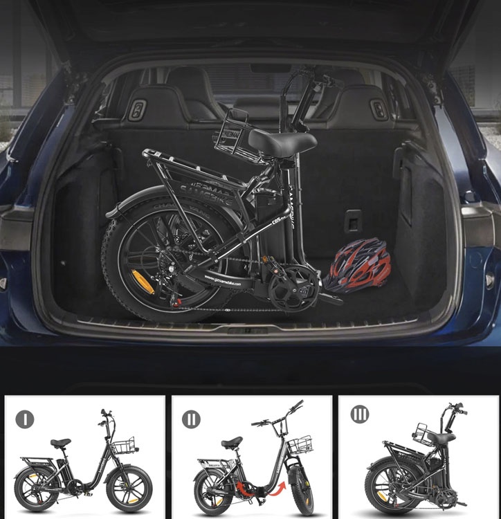 Elektrický skladací e-bicykel FATBIKE ALU rám 500W motor 36V - 8