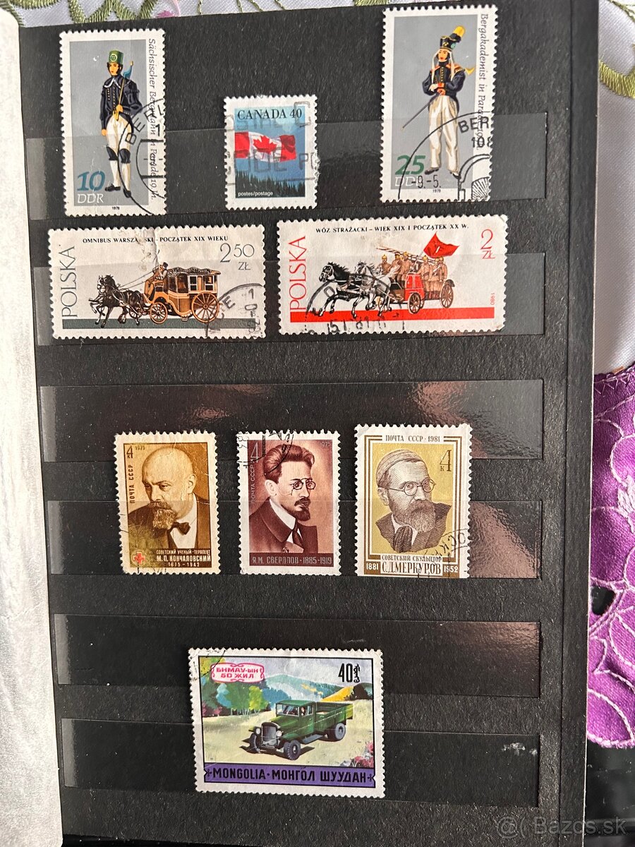 Staré zachovalé poštové známky, mince a bankovky - 8