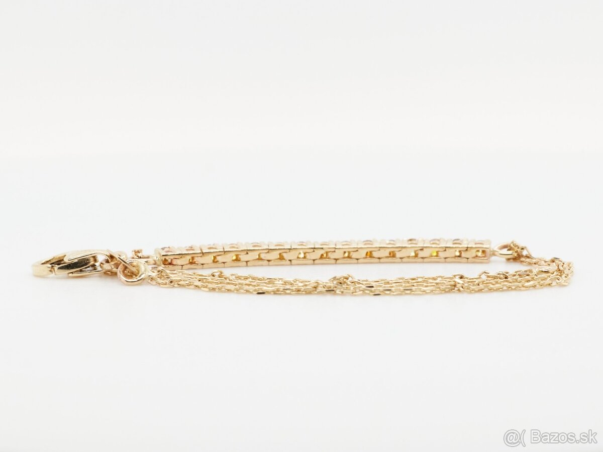 Náramok z 14ct zlata zdobený 15ks prírodnými Fancy diamantmi - 8