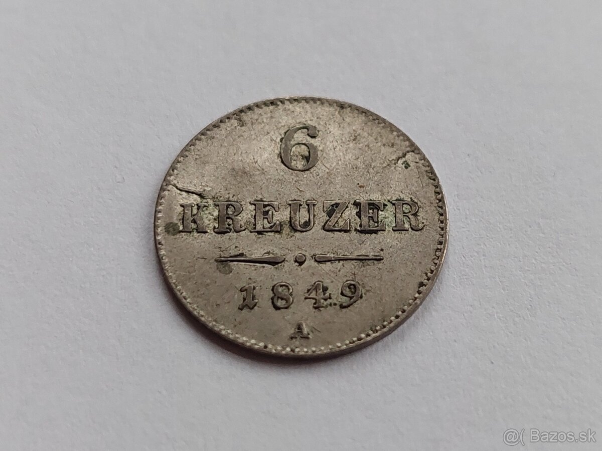 6 grajciar 1849 chyborazba prasknuté razidlo - 8