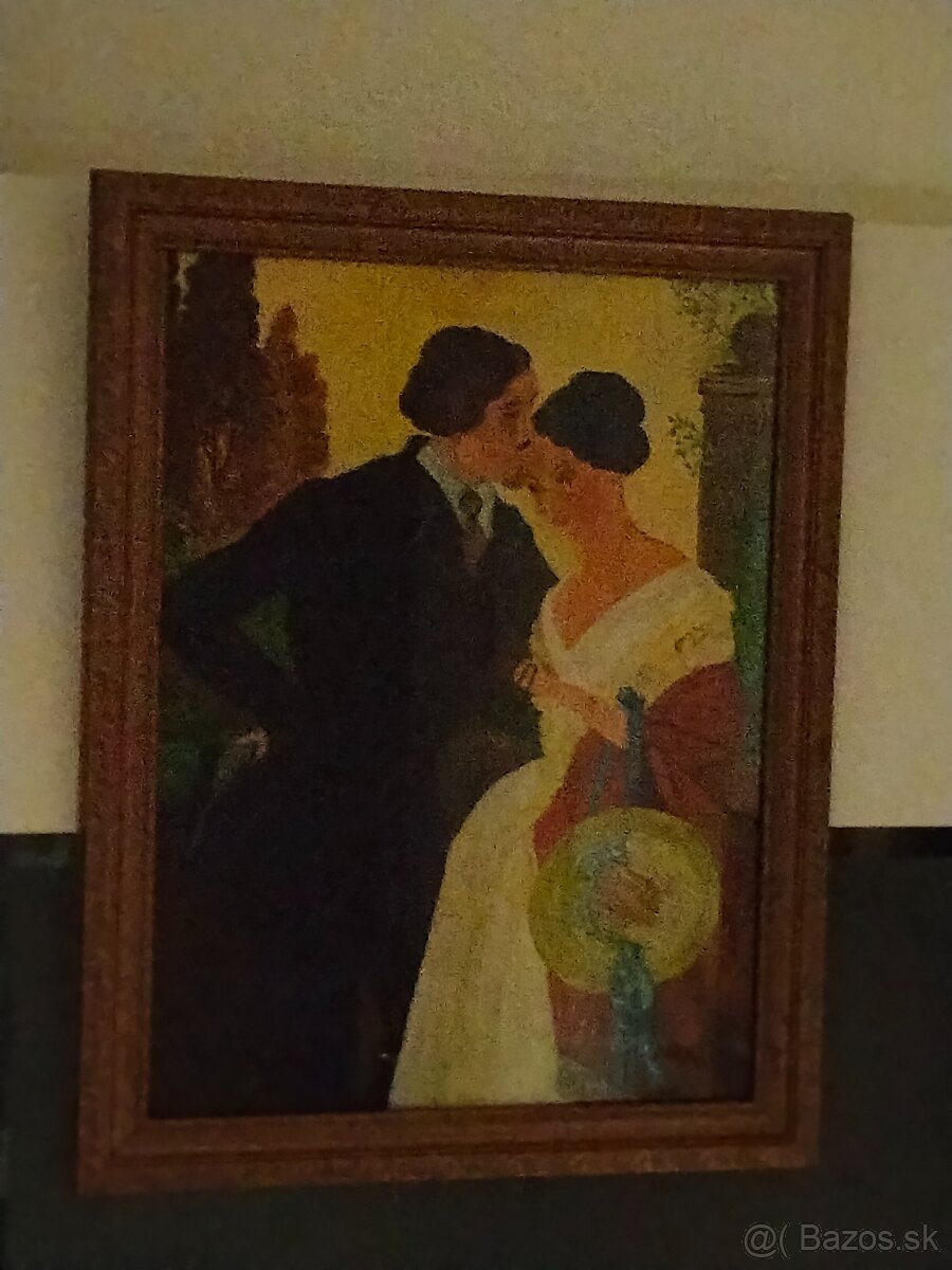 Romantický podvečer je olej na kartonu - 8