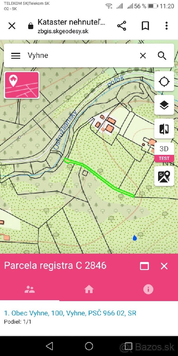 Predám pozemok 2.3 Ha. obec Vyhne. - 8