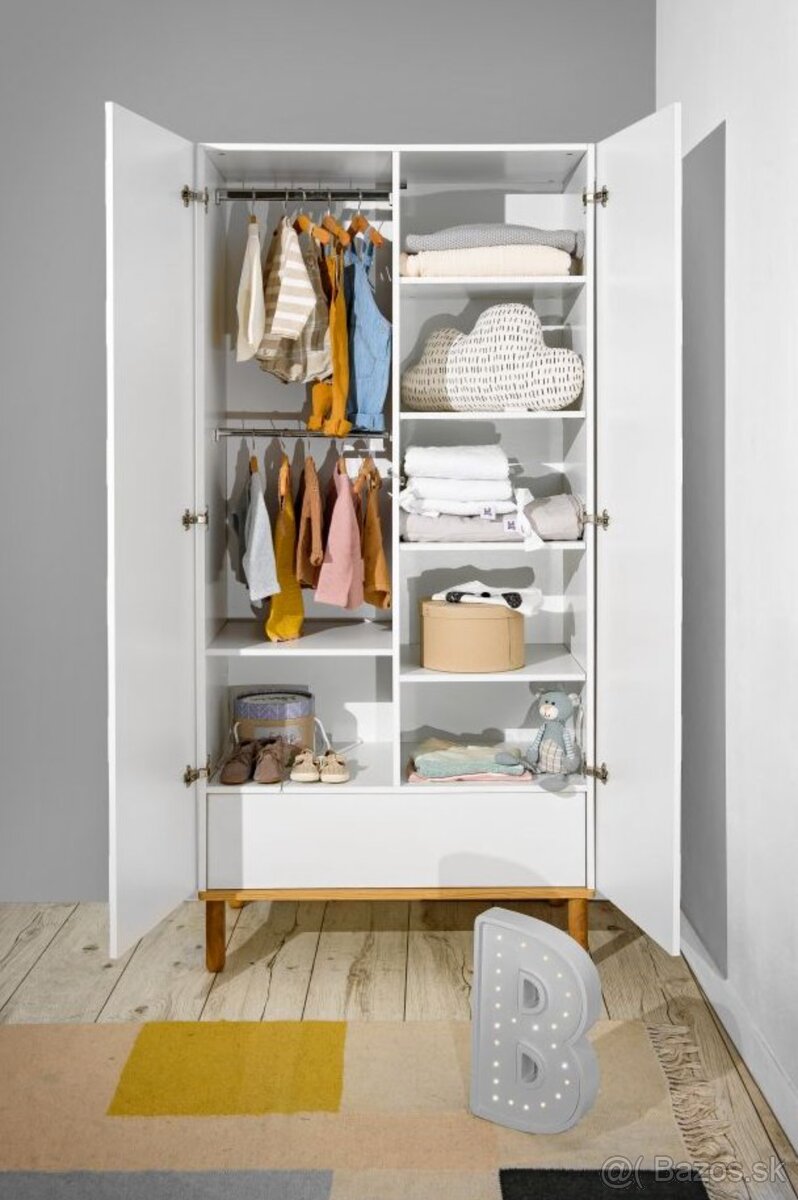 Šatníková skriňa do detskej izby TOTEME - Botanic - biela - 8