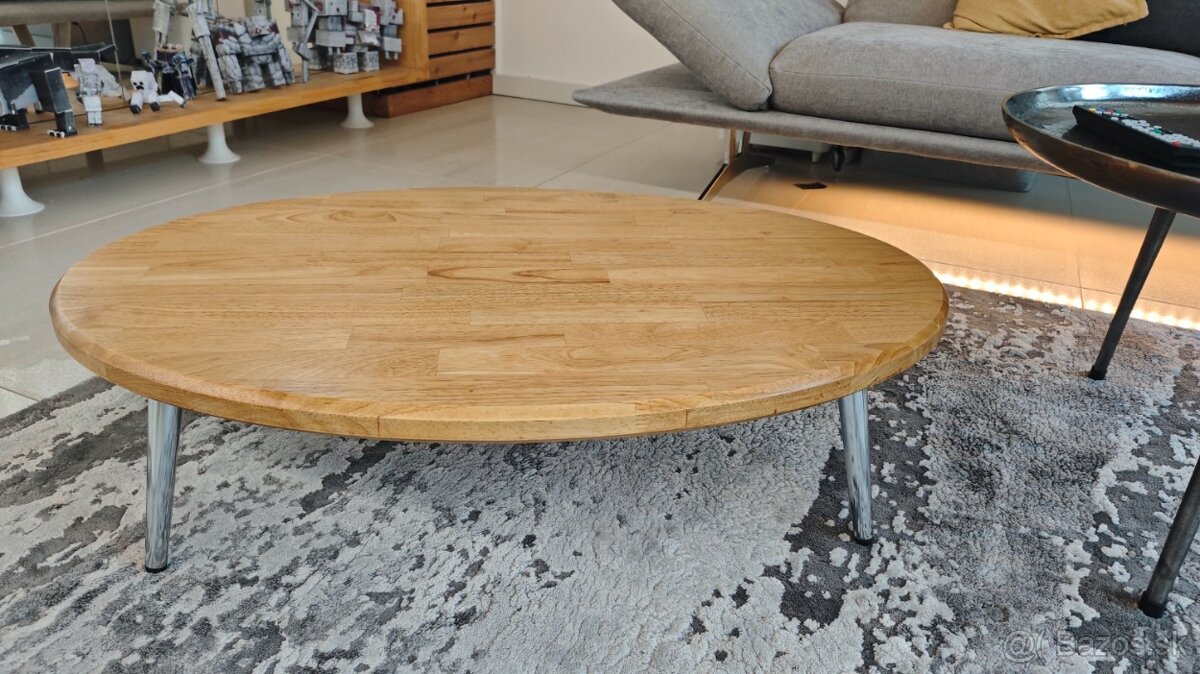 konferenčný stolík elipsa masív drevený škárovka - 8