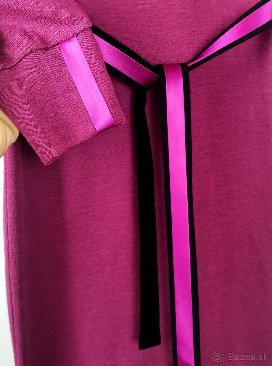 Bordové merino šaty na každý deň - 8