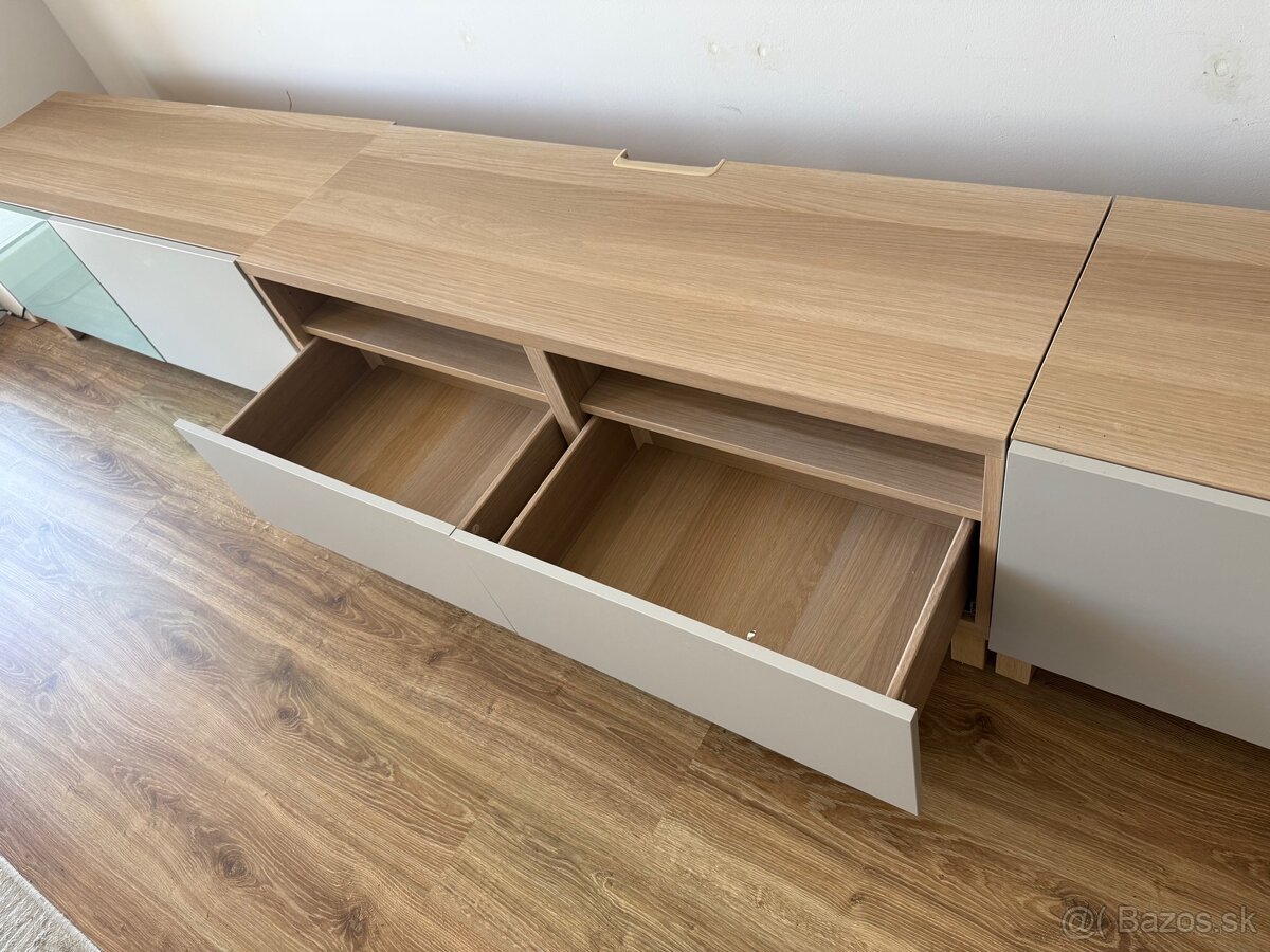 IKEA BESTÅ – rôzne skrinky a police (olivová/bledošedá) - 8