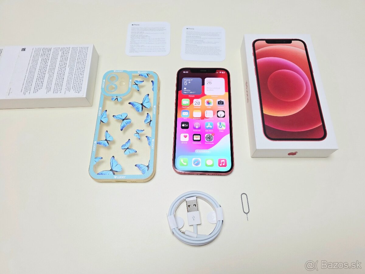 APPLE IPHONE 12 128GB RED,BATERKA 100% - 8