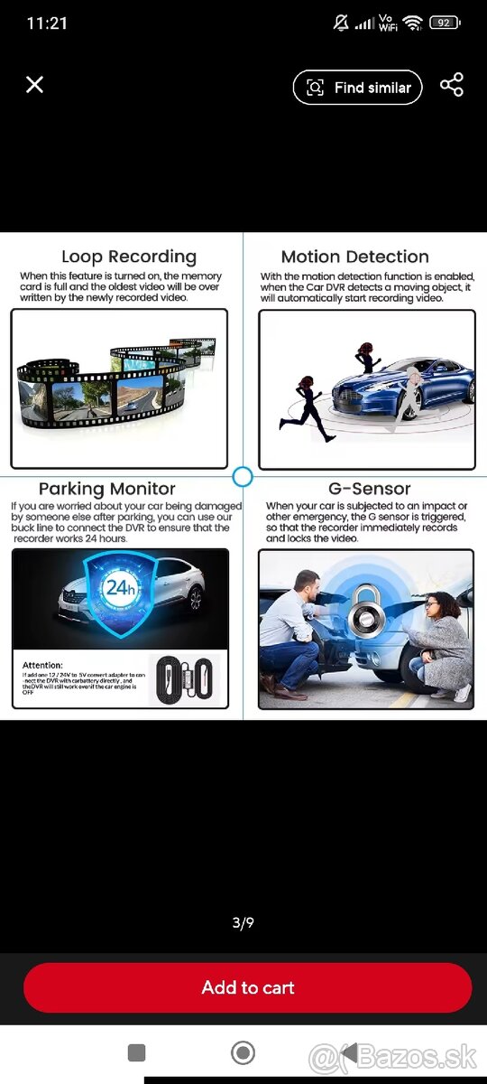 Autokamera ACCEO A08 Full HD / 1920x1080 / predná + zadná - 8