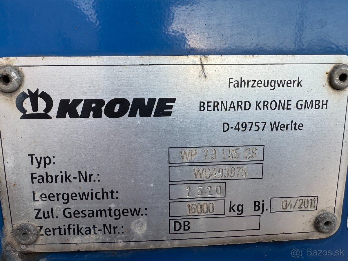 Krone BDF plachtový kontajner C745 - 8