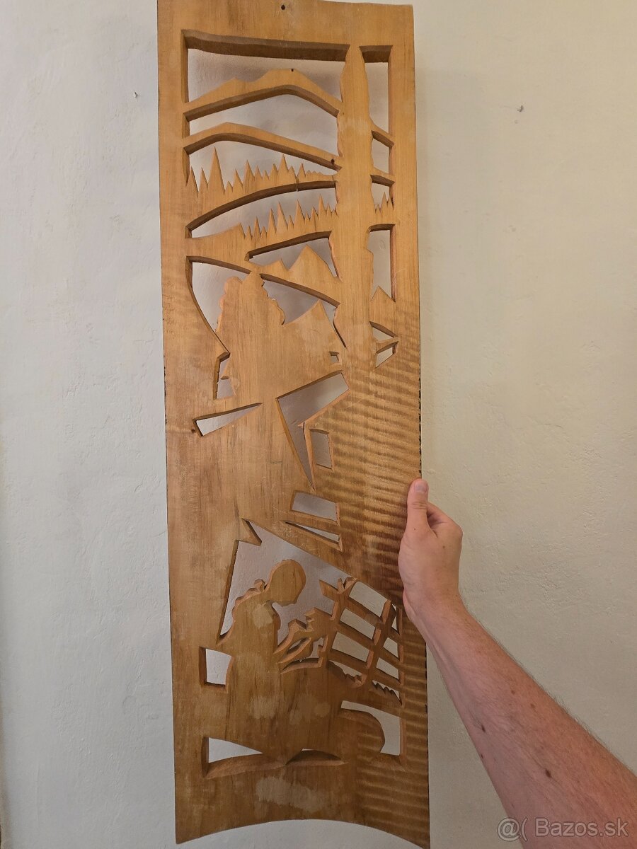 Drevený obraz slovenská dedina - 8