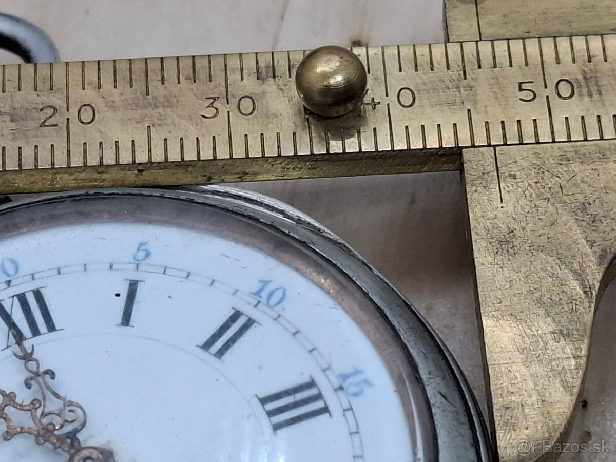 Predám funkčné starožitné vreckové hodinky Remontoir cylindr - 8